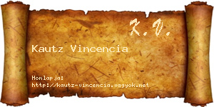 Kautz Vincencia névjegykártya